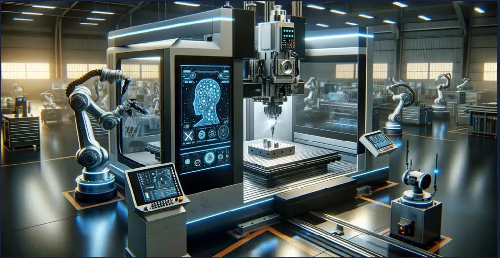 Humac.ai solution bolted onto CNC machines
