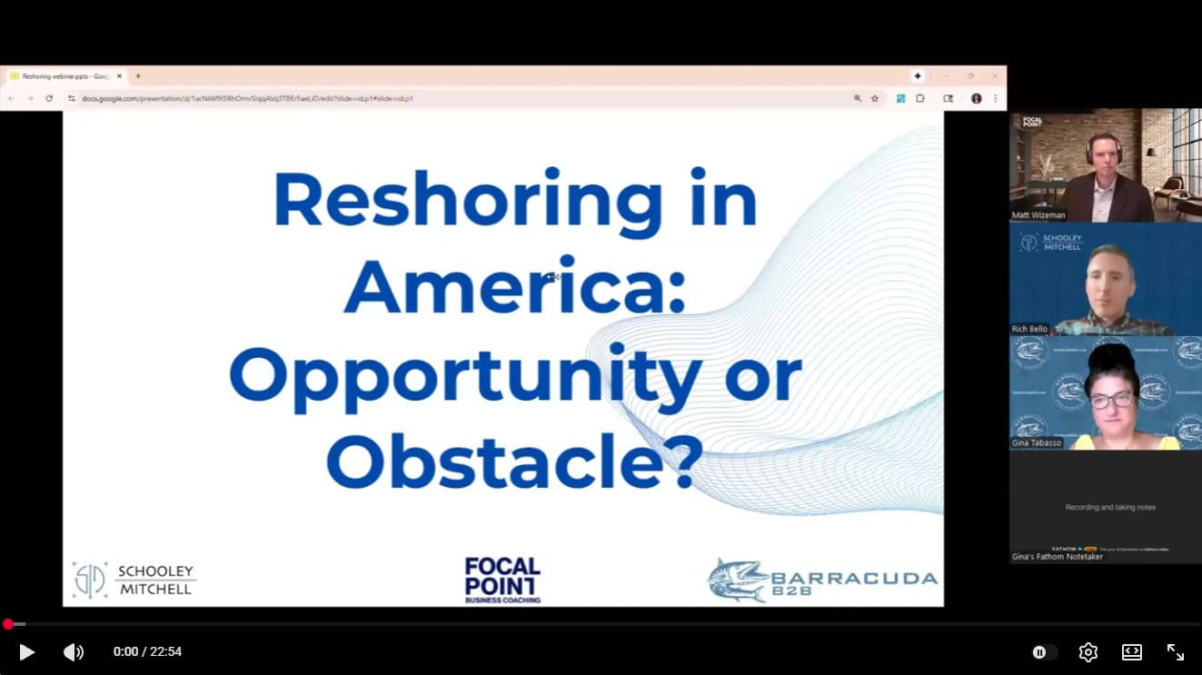 Manufacturers' Efficiency Webinar Series: Reshoring in America