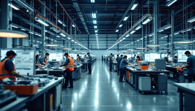 Lean workstations in a modern factory