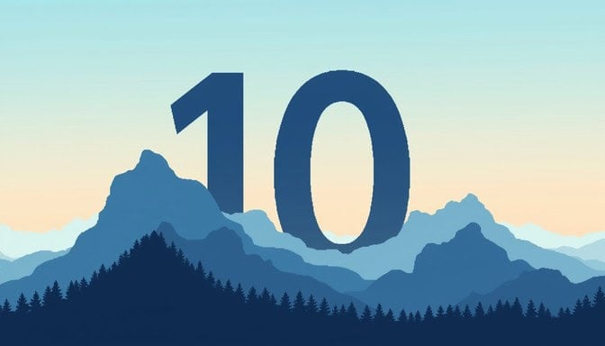 Mountains with the number 10